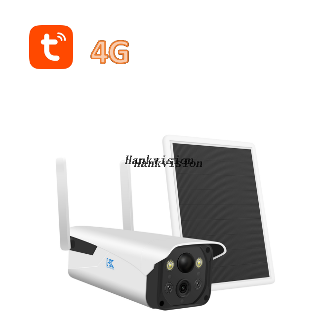 Hankvision Solar Powered Camera Outdoor Bullet IP Camera 4G CCTV Security Camera TUYA 3MP 