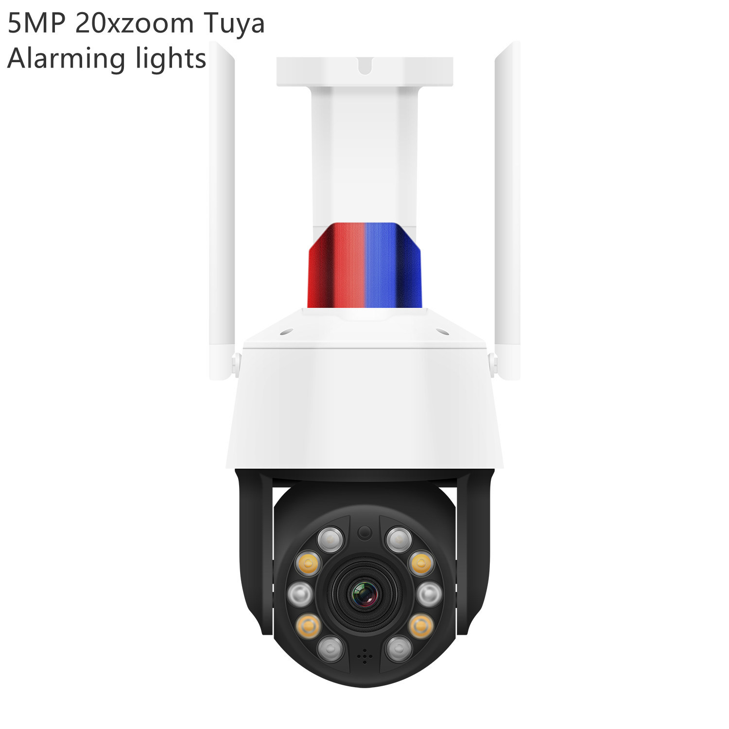 WiFi Camera 5MP 20xzoom Outdoor PTZ Camera IP Camera 2-Way Audio Waterproof Tuya CCTV Dome with Alarming Lights