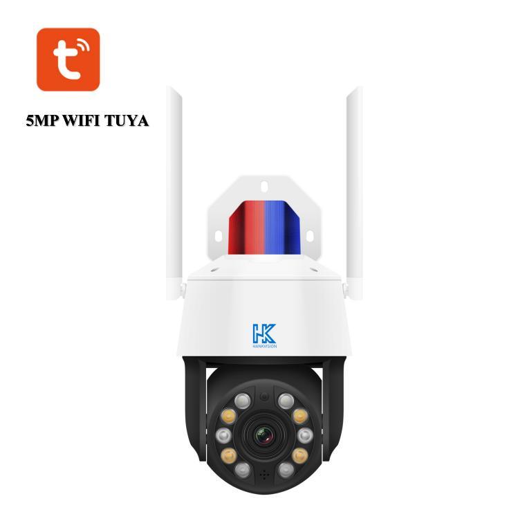WiFi Camera 5MP 20xzoom Outdoor PTZ Camera IP Camera Poe Waterproof Tuya CCTV with Alarming Lights