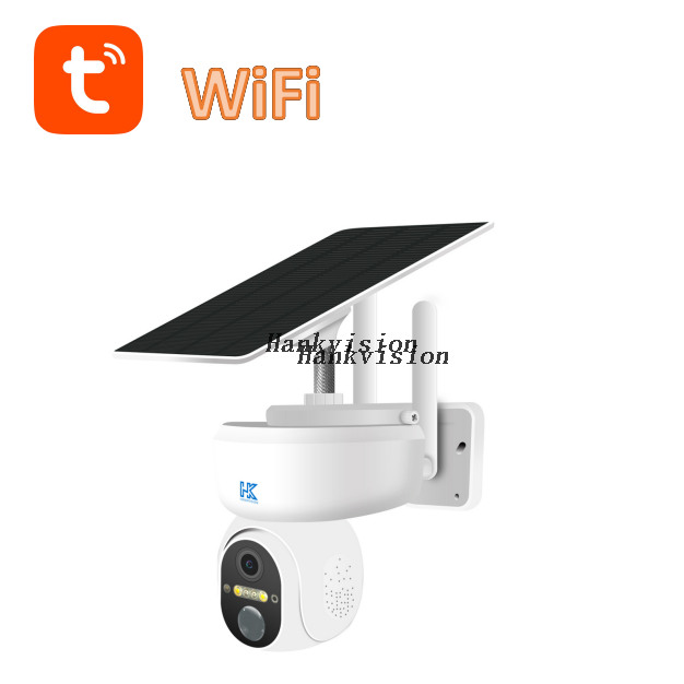 Hankvision WiFi Solar Camera 3MP Battery Powered Camera Security Alert PTZ Camera 2-way Audio Waterproof